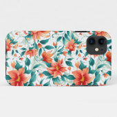 Coques Case-Mate iPhone Vibrant Orange Floral Garden Pattern - Elegant Tea (Dos (Horizontal))