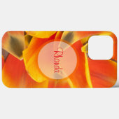 Coques Case-Mate iPhone Vibrant Pétales de Tulipe Orange Photo Personnalis (Verso (horizontal))