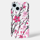 Coques Case-Mate iPhone Vibrant Pink Cherry Blossom Branches Pattern Phone (Verso)