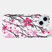Coques Case-Mate iPhone Vibrant Pink Cherry Blossom Branches Pattern Phone (Verso (horizontal))