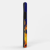 Coques Case-Mate iPhone Vibrant Racing Flames on Navy Blue (Dos/Droite)