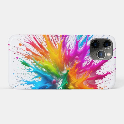 Coques Case-Mate iPhone Vibrant Rainbow Paint Splatter Explosion (Dos (Horizontal))