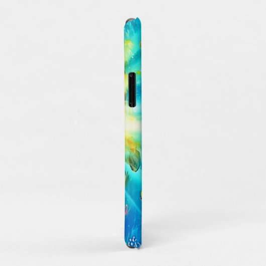 Coques Case-Mate iPhone Vibrant Sea Turtle Reef Art (Dos/Droite)