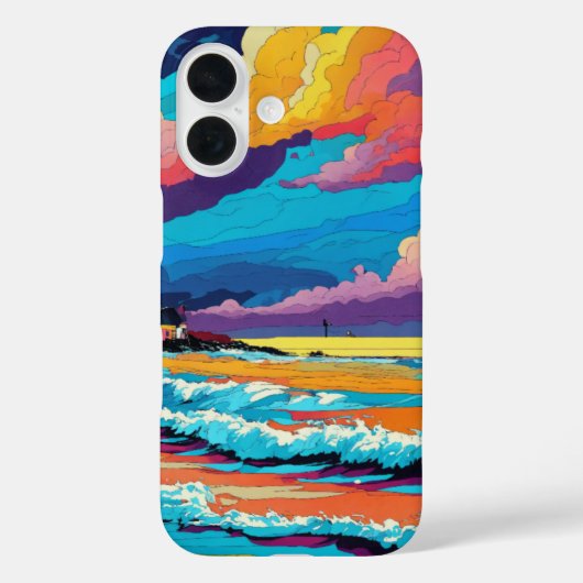 Coques Case-Mate iPhone Vibrant Sunset Beach Vaves Design artistique (Verso)