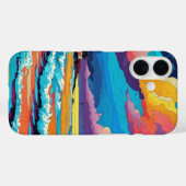 Coques Case-Mate iPhone Vibrant Sunset Beach Vaves Design artistique (Verso (horizontal))