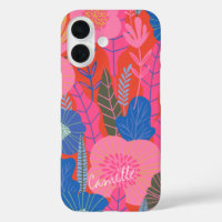 Vibrant Tropical Floral Jungle Rouge Personnalisé