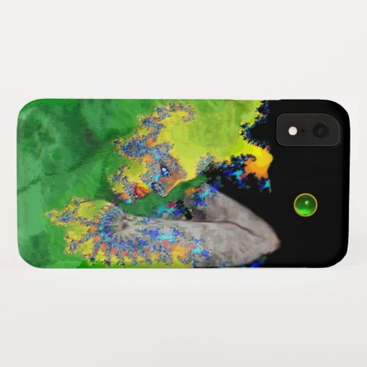 Coques Case-Mate iPhone VIBRATIONS DE LA MATIÈRE Femme fractale verte (Dos (Horizontal))
