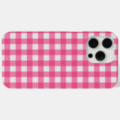 Coques Case-Mate iPhone Vichy à carreaux rose et blanc (Verso (horizontal))