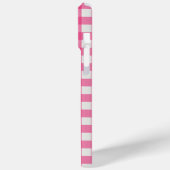 Coques Case-Mate iPhone Vichy à carreaux rose et blanc (Verso / Gauche)