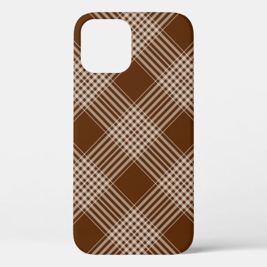 Coques Case-Mate iPhone Vichy-carreaux-écossais-brun-diagonal (Verso)