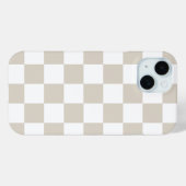 Coques Case-Mate iPhone Vichy rétro beige et blanc (Verso (horizontal))