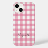 Coques Case-Mate iPhone Vichy rose blanc à carreaux plaid Buffalo (Verso)