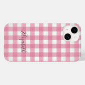 Coques Case-Mate iPhone Vichy rose blanc à carreaux plaid Buffalo (Verso (horizontal))