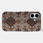 Coques Case-Mate iPhone Victorian Damask Brown Cuivre Motif (Verso (horizontal))