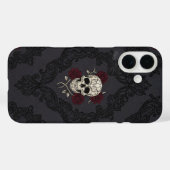 Coques Case-Mate iPhone Victorian Skull & Roses Damask Phone Case (Verso (horizontal))