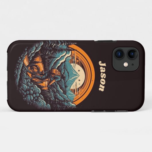 Coques Case-Mate iPhone Vie cyclable, personnalisable rétro (Dos (Horizontal))