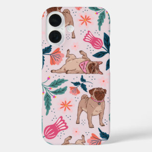 Coques iPhone 16 Vie de carlin en fleur mignon chien floral