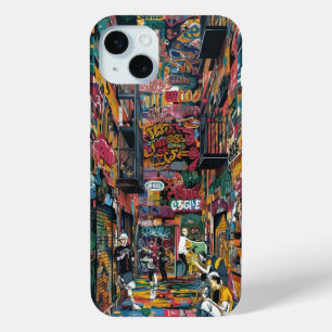 Coque iPhone 15 Mini Vie urbaine colorée