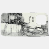 Coques Case-Mate iPhone Vieille fontaine dans le parc avec garçon sculpté (Verso (horizontal))