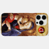 Coques Case-Mate iPhone VIERGE AVEC ENFANT Rouge Ruby Monogramme (Verso (horizontal))