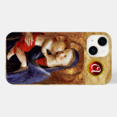 Coques Case-Mate iPhone VIERGE AVEC ENFANT Rouge Ruby Monogramme (Verso (horizontal))