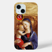 Coques Case-Mate iPhone VIERGE AVEC ENFANT Rouge Ruby Monogramme (Verso)