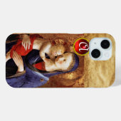 Coques Case-Mate iPhone VIERGE AVEC ENFANT Rouge Ruby Monogramme (Verso (horizontal))