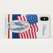 Coques Case-Mate iPhone Vierge Marie béni drapeau américain (Dos (Horizontal))