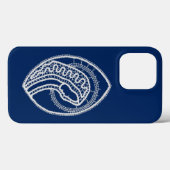 Coques Case-Mate iPhone Vierge Marie, dentelle blanche, bleu marine (Verso (horizontal))