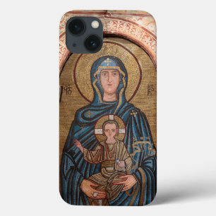 iPhone 13 Coque Vierge Marie et mosaïque de Jésus