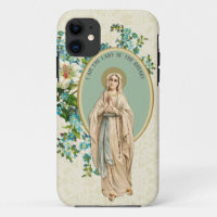 Vierge Marie Fatima Saint-Rosaire Floral religieux