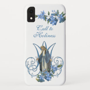 Case-Mate iPhone Case Vierge religieuse Marie Croix bleu Fleurs 