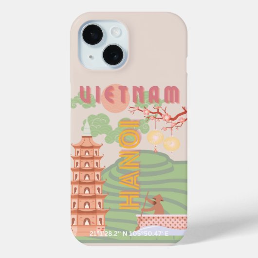Coques Case-Mate iPhone Vietnam Travel Art, Vintage (Verso)