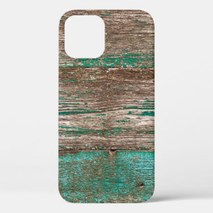 Case-Mate iPhone Case Vieux arrière - plan en bois marron-bleu avec doul