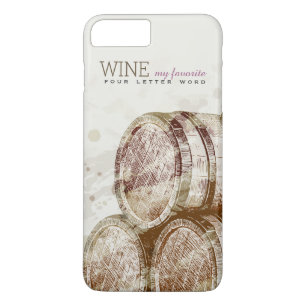 Coque iPhone 8 Plus/7 Plus Vieux baril de vin classique vintage personnalisé