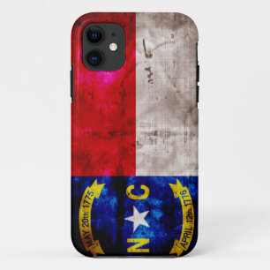 Coque iPhone 11 Vieux drapeau de la Caroline du Nord ;