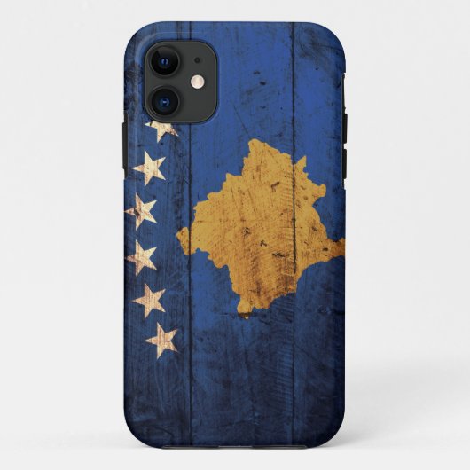 Coques Case-Mate iPhone Vieux drapeau en bois de Kosovo (Dos)