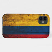 Coques Case-Mate iPhone Vieux drapeau en bois de la Colombie (Dos (Horizontal))