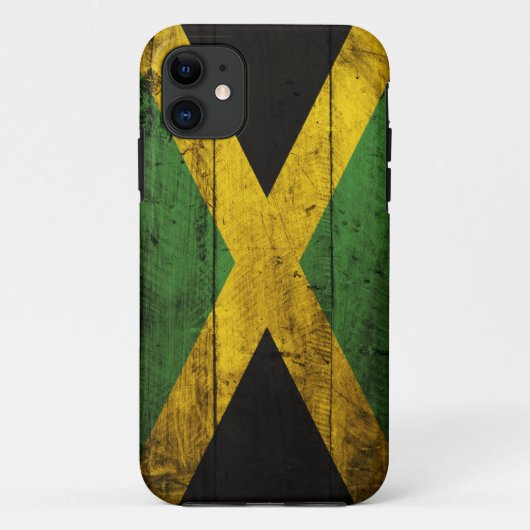 Coques Case-Mate iPhone Vieux drapeau en bois de la Jamaïque (Dos)