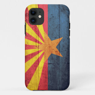 Coque iPhone 11 Vieux drapeau en bois de l'Arizona