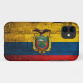 Coques Case-Mate iPhone Vieux drapeau en bois de l'Equateur (Dos (Horizontal))