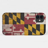 Coques Case-Mate iPhone Vieux drapeau en bois du Maryland (Dos (Horizontal))