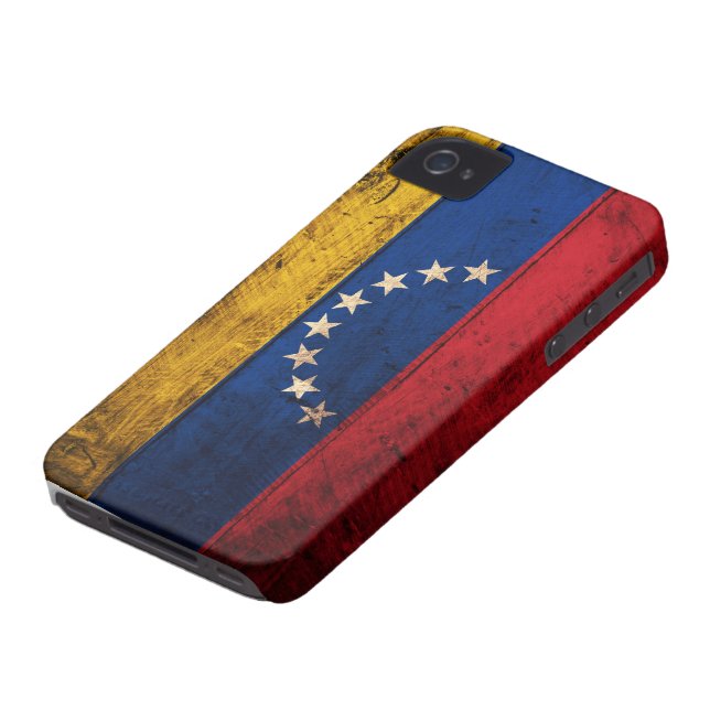 Coques Case-Mate iPhone Vieux drapeau en bois du Venezuela (Bas)