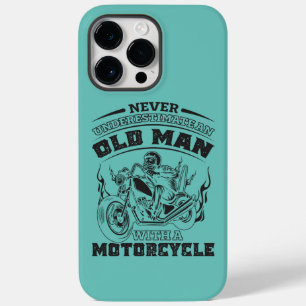 Coque Pour Pour iPhone 14 Pro Max Vieux Homme Passion pour les motos, Drôle