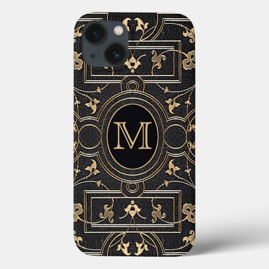 Coques Case-Mate iPhone Vieux Monogramme Or (Verso)