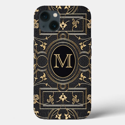 Coques Case-Mate iPhone Vieux Monogramme Or (Verso)