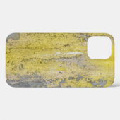 Coques Case-Mate iPhone Vieux mur en béton gris avec peinture jaune écaill (Verso (horizontal))