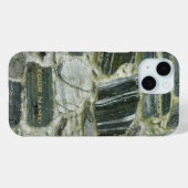 Coques Case-Mate iPhone Vieux mur en pierre avec nom (Verso (horizontal))