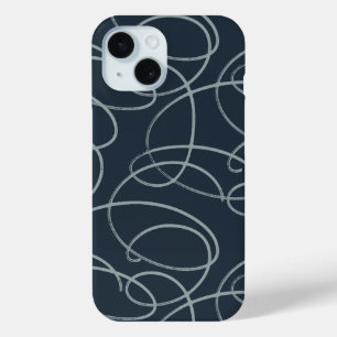 Coque Pour iPhone 15 Vigne Tourbillonnante Abstraite Art de Ligne Min