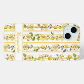 Coques Case-Mate iPhone Vignes de citron avec des nœuds coquettes monogram (Verso (horizontal))